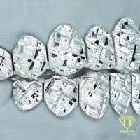 Grillz Hip Hop en Argent Sterling S925 Or Rose avec Diamants Facettés, Capuchons Dentaires Personnalisés à Face Ouverte, Bijoux Buccaux de Designer