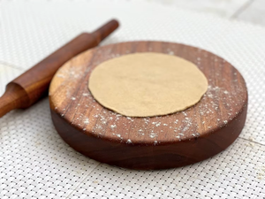 Handcrafted Eco-Friendly Wooden Chakla Belan Set <b>Rolling</b> Board <b>Pin</b> Durable Non-Stick Kitchen Tool Roti Chapati Dough Making Use - Product Image 2