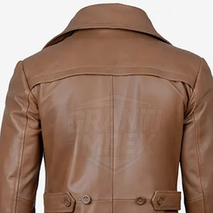Manteau en cuir de haute qualité au design moderne, écologique, respirant, rembourré de duvet d'oie blanche pour hommes, confortable, manches longues, classique - Product Image 6