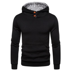 Sweat-shirt à capuche pour homme, couleur unie, en coton molletonné, coupe classique, décontracté, pour l'hiver, rouge BRG, sweats à capuche et sweat-shirts pour homme - Product Image 3