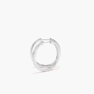 Pendientes de Aro Huggie de Oro Blanco de 14K con Rodio y Diamantes Cultivados en Laboratorio Certificados por GIA para Mujer, Joyería Fina de Lujo, Regalo para Fiesta - Product Image 1