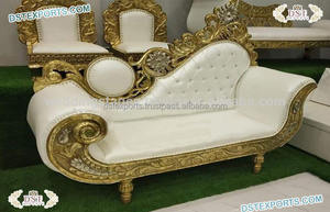 Chaise de mariage italienne en cuir, causeuse pour marié, canapé doré et argenté, vente en gros - Product Image 6