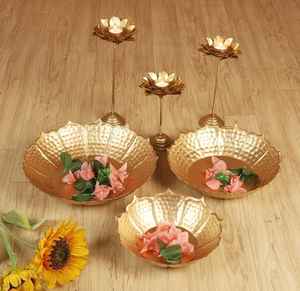 Cuenco Decorativo de Metal Hecho a Mano con Forma de Diya para el Hogar, la Oficina y la Decoración de la Mesa, Ideal para Flores Flotantes y Velas de Té - Product Image 5