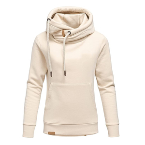 Women's Solid Mint Green Hooded Sweatshirt Long Sleeve Pullover <b>Fleece</b> <b>Top</b> with Kangaroo Pocket - Product Image 3