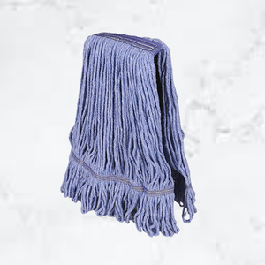 Cabezal de Mopa de Algodón Azul Resistente KSR con Costuras Reforzadas y Extremo con Banda de 2 Pulgadas - Product Image 2