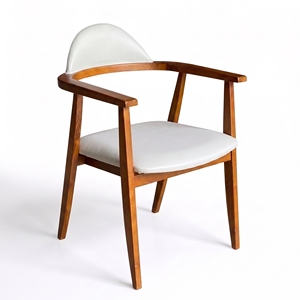 Chaise de salle à manger moderne en bois massif, fauteuil d'appoint rembourré, siège minimaliste pour la maison et le restaurant - Product Image 1