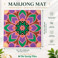 Tapis de Mahjong Américain Personnalisé en Gros, Motif Floral Géométrique Rétro, 33x33, Néoprène Premium Antidérapant, Ensemble Cadeau OEM ODM