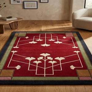 Alfombra Vintage con Diseño Floral |   Alfombra de Lana Roja Estilo Misión, Hecha a Mano, Tradicional, para Sala de Estar, Dormitorio, Decoración del Hogar - Product Image 6