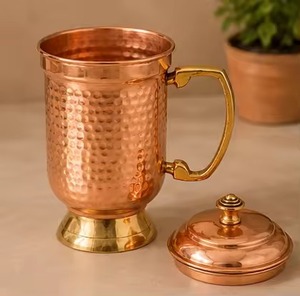 Set of 4 <b>Smooth</b> Texture Coffee Mug Metal Copper Mug Great Travelling Glossy Finished Copper Tea Mug - Product Image 3