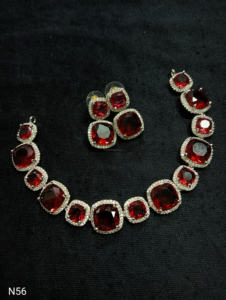 Conjunto de joyería nupcial de diamante americano clásico, collar y pendientes de dos piezas para boda, estilo clásico de moda - Product Image 3