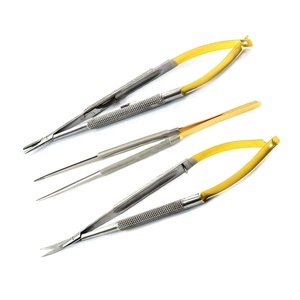 Ensemble de chirurgie des mains | Ensemble de 3 ciseaux de Micro chirurgie Castroviejo pinces porte-aiguille | Instruments microchirurgicaux par Pissco - Product Image 1