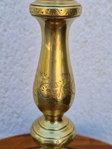 Vintage <b>Brass</b> <b>Candlestick</b> Holder Engraved Single Candle Decor Decorative <b>Brass</b> Taper Candle Stand Antique Style Tabletop - Product Image 3