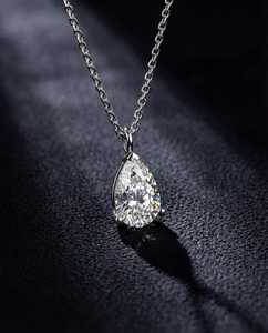 Collier chaîne à maillons en argent sterling 925 avec moissanite 5 carats taille poire, cadeau spécial pour fiançailles et mariage - Product Image 6