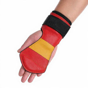Hand <b>Grips</b> Weightlifting Cowhide Leather <b>Grips</b> 4mm Thick Double Layered Leather Powerlifting Hand <b>Grip</b> - Product Image 2