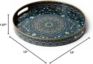 Nueva Bandeja de Servicio Multifuncional con Diseño de Mandala de Madreperla, para Té, Desayuno, Comida, Vajilla para el Hogar, Utensilios de Cocina - Product Image 5