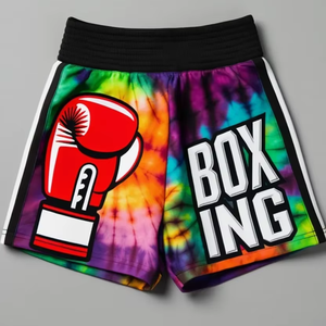 Shorts de boxe Sport Fit en tissu polyester, personnalisation par sublimation, broderie de logo, respirant, taille personnalisée - Product Image 1