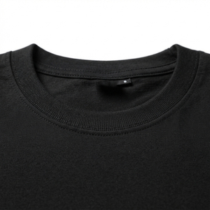 Camiseta Negra de Manga Corta para Hombre, Corte Regular, 100% Algodón Jersey, Cuello Redondo, Estilo Casual, Color Sólido, Tejido de Punto - Product Image 2