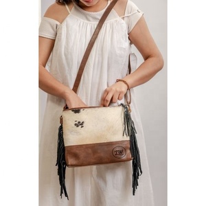 LW Handcrafted Vintage Dress Style Cowhide Fur <b>Sling</b> <b>Bag</b> Lady's Summer Fringe Leather Handbag Hand Leather <b>Bags</b> - Product Image 6