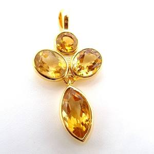 Colgante de Citrino Natural en Plata de Ley 925 con Baño de Oro de 14K, Colgante de Abeja y Libélula, Piedra de Nacimiento de Noviembre, Regalo para Ella - Product Image 5