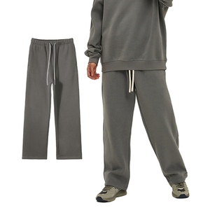 Pantalon de jogging pour homme, couleur unie, en coton foncé, anti-boulochage, imperméable, couleur personnalisable, poids moyen, décontracté, pour la gym, coupe droite - Product Image 2