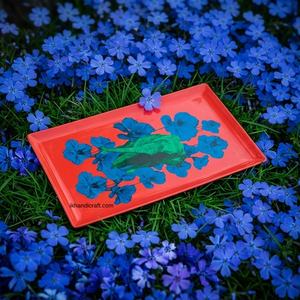 Plateau à bibelots rectangulaire moderne en métal, motif Lion Fleur, 10*16.5CM, émail transparent, durable, sans BPA, multifonctionnel, à suspendre, très demandé - Product Image 4