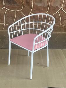 Comfortable Modern Luxury Outdoor Dining Room Furniture Lobby Fabric Velvet Dining with Iron <b>Leg</b> Hotel Arm Chairs - Product Image 2