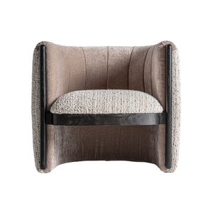 Fauteuil d'appoint contemporain en teck massif, chaise longue de luxe avec dossier incurvé, mobilier confortable pour l'hôtellerie - Product Image 3