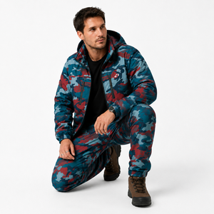 New Arrival Men’s Customize <b>Camo</b> Hooded Windbreaker Tracksuit Winter Outdoor Tactical Style <b>Jacket</b> Cargo Pants Wholesale Hoodies - Product Image 5