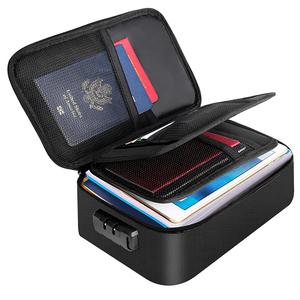 Xách tay nhỏ chống cháy túi tài liệu với khóa mã không thấm nước lưu trữ tập tin tổ chức cho văn phòng nhà và du lịch - Product Image 1