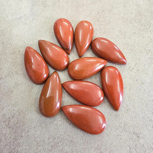 Natural <b>Red</b> Jasper Big Pear Teardrop Cabochon Flat Back Calibrated Gemstone, for Jewelry Making - Product Image 6
