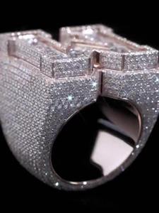 <b>Iced</b> D VVS Diamond Engagement Wedding Hip Hop Party Fashion <b>Ring</b> Rose Gold Plated 925 Silver Handmade GRA Certificate Hot Sell - Product Image 6
