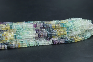 AAA Quality Multi Fluorite <b>Heishi</b> Beads 6mm 16 Inches Smooth Tyre Shape Natural Stone 0.40mm Hole for Jewellery Making - Product Image 4