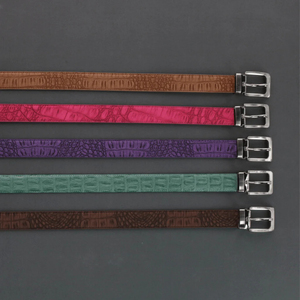 Ceintures habillées réversibles pour hommes, personnalisées OEM, en cuir véritable noir à imprimé animal, avec boucle en alliage, de haute qualité, vente en gros sur mesure - Product Image 6