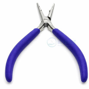 Pince professionnelle légère et réutilisable en acier inoxydable de 7 pouces pour l'installation et le retrait d'extensions capillaires, aiguille à crochet confortable bleue - Product Image 3