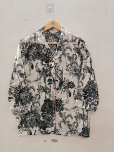 Ensemble de pyjama en coton pour femmes, col mandarin, manches longues, imprimé à pois, pantalon long, coupe régulière, toutes saisons, vêtements de nuit décontractés - Product Image 2