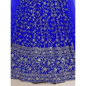 Lehenga Choli, créateur de georgette brodée bleue - Product Image 2
