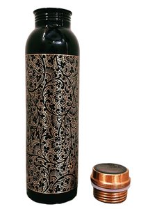 Bouteille d'eau design en cuivre d'aspect antique avec protection anti-fuite avancée, bienfaits pour la santé ayurvédique et le yoga - Product Image 2
