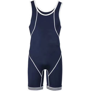Professional Wholesale Comfortable <b>Men</b> Custom Made Reversible Waterproof Spandex/Polyester 260g Durable <b>Wrestling</b> <b>Singlets</b> Quick - Product Image 3