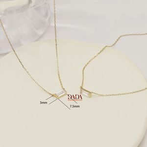 Collar Minimalista con Diamantes Baguette, Joyería Fina, Elegante y Sencilla para Mujer, Delicado Collar para Uso Diario, Regalo - Product Image 3