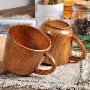 Handmade Creative Wooden tea <b>Cup</b> Popular Design Eco-Friendly Coffee Tea Server Tea <b>Saucers</b> With Handle & Cheap Price - Product Image 5
