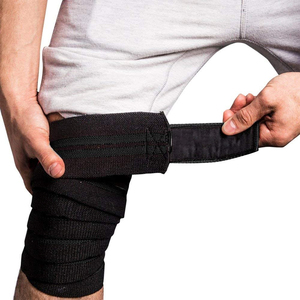 Fawkes Sports Genouillère Rayée Noir Rouge Élastique Unisexe Soutien Compression Respirante Détection par Aiguille Meilleure Vente - Product Image 4