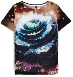 T-shirt de luxe uni haut de gamme à manches courtes, brodé à l'ammoniaque liquide, en polyester/coton, col rond, style vintage, ample et respirant - Product Image 1