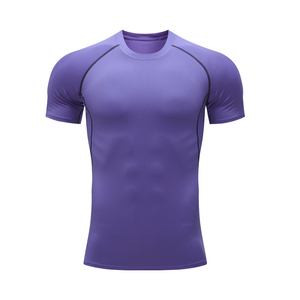T-shirt de compression pour homme à faible MOQ, logo personnalisé, haute qualité, meilleur prix, entraînement sportif, fitness, séchage rapide, vêtements athlétiques extensibles - Product Image 1