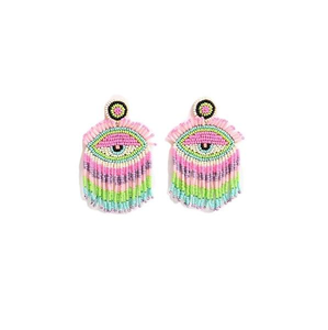 Pendientes de Moda con Cuentas de Semillas y Bordados, Joyería de Diseño Único, Pendientes Artísticos Hechos a Mano con Bordados de Cuentas de Semillas - Product Image 4