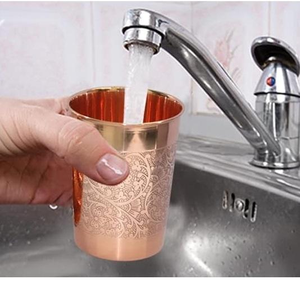 Meilleures ventes : Tasses et gobelets modernes réutilisables et écologiques en cuivre pur à 100 %, finition argent miroir, 16 oz, en provenance d'Inde - Product Image 4