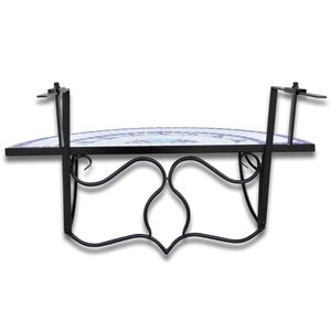 Tavolo da balcone appeso a mosaico blu e bianco per uso esterno - Product Image 5