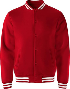 Veste universitaire classique pour homme de haute qualité, col montant, boutonnée, avec lettres, réversible, respirante, poches, tissu tissé, pour l'hiver - Product Image 1