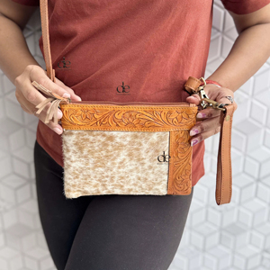 Sac à main en cuir à motifs occidentaux usiné à la main en fourrure de vachette sculptée en cuir avec pompon Boho fleurs sac à bandoulière en fourrure de Offre Spéciale pour femmes - Product Image 5