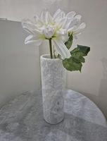 Urne de jardin classique en marbre blanc sculpté à la main, écologique, durable, de style vintage, pour fleurs/plantes vertes