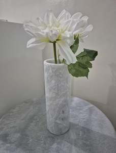 Urna Decorativa de Mármol Blanco, Ecológica, Duradera, Tallada a Mano, Estilo Vintage, para Jardín, Pedestal Clásico para Interiores/Exteriores - Product Image 3